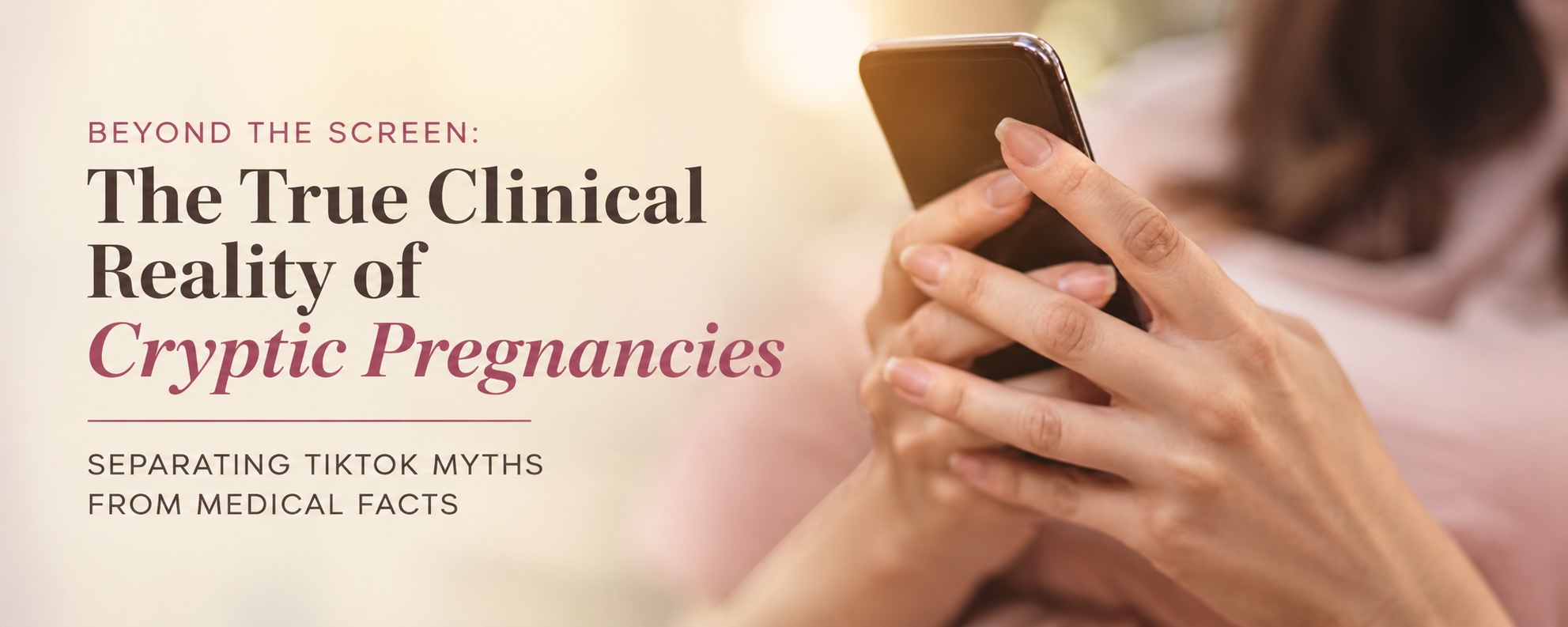 Woman viewing a pregnancy-related social media video on a smartphone