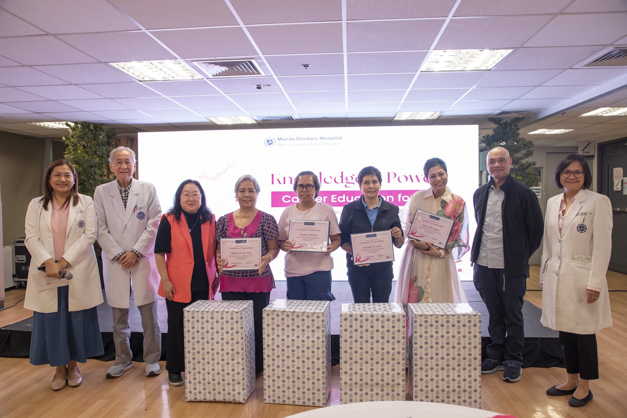 Doctors and participants gather at Manila Doctors Hospital’s breast cancer awareness event in October 2026.